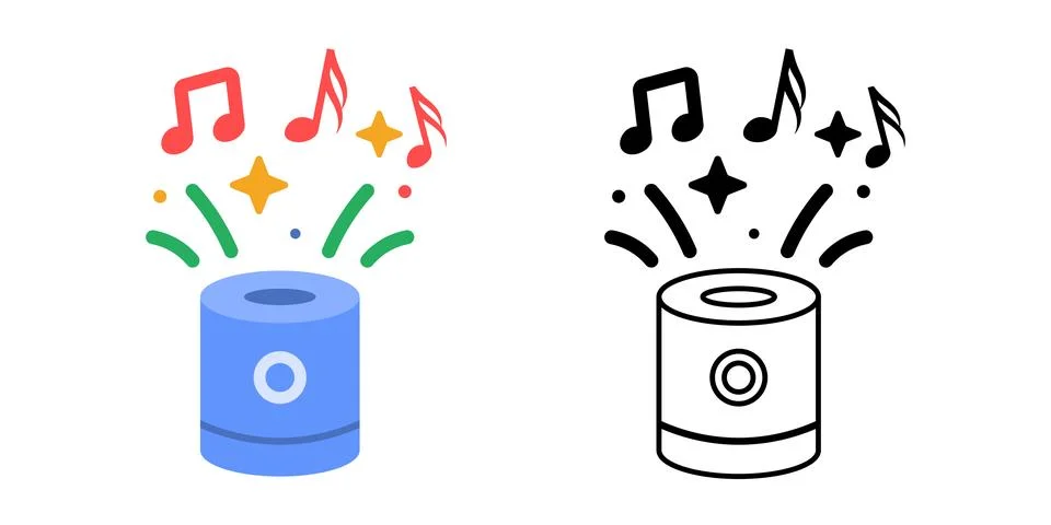 Smart speaker celebration Stock Illustration