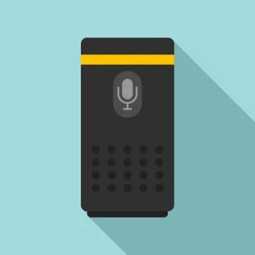 Smart speaker control icon, flat style Stock Illustration