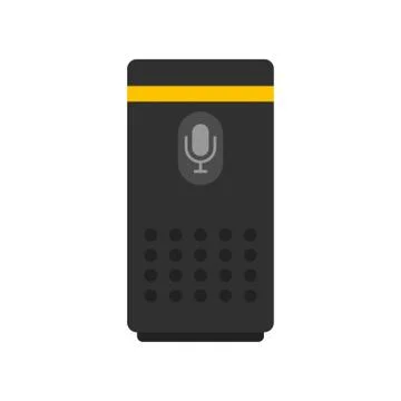 Smart speaker control icon, flat style Stock Illustration