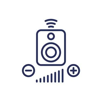 Smart speaker control line icon Stock Illustration