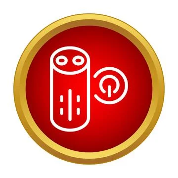 Smart speaker device showing power button icon イラスト素材
