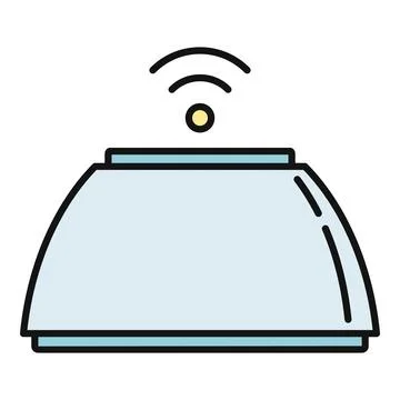 Smart speaker icon generating wireless network signals Stock Illustration