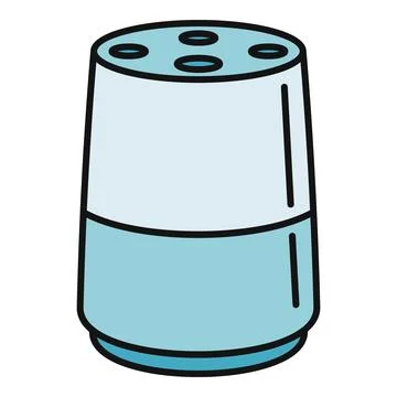 Smart speaker icon visualizing voice assistant technology Stock Illustration