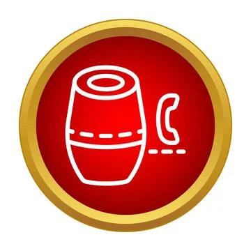 Smart speaker icon with voice calling function Stock Illustration