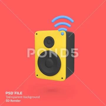 Smart speaker isolated 3d render icon illustration PSD-Vorlage