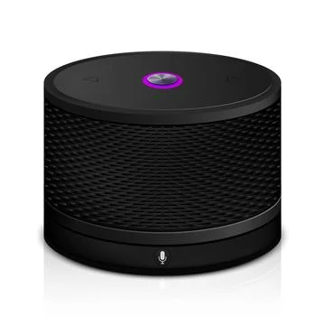 Smart speaker isolated on white background, vector illustration Illustrazione stock