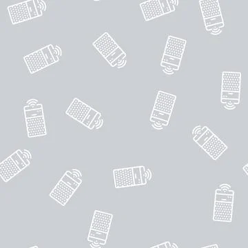Smart speaker line seamless pattern 스톡 일러스트