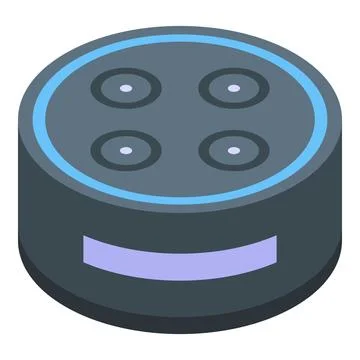 Smart speaker is listening to voice command for smart home control Illustrazione stock