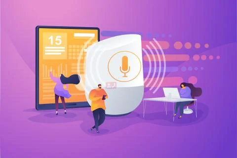 Smart speaker office controller concept vector illustration. イラスト素材