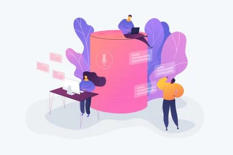 Smart speaker office controller vector creative concept illustration. 스톡 일러스트