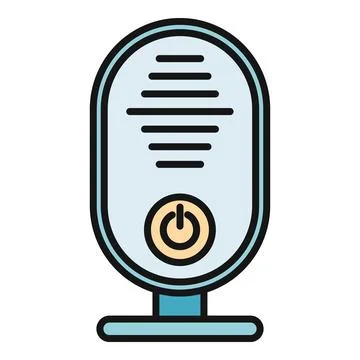 Smart speaker with power button controlling home automation イラスト素材