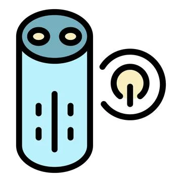 Smart speaker power button icon color outline vector Stock Illustration