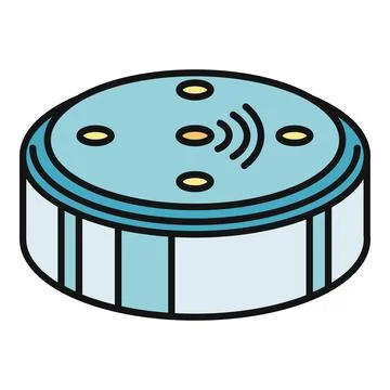Smart speaker providing voice assistant technology and home automation Stock Illustration