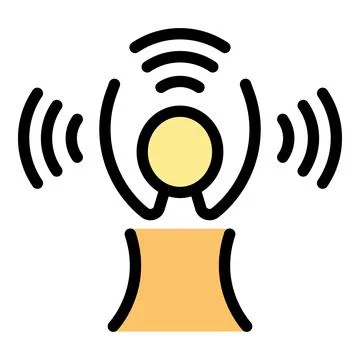 Smart speaker receiving and transmitting audio signals Stock Illustration
