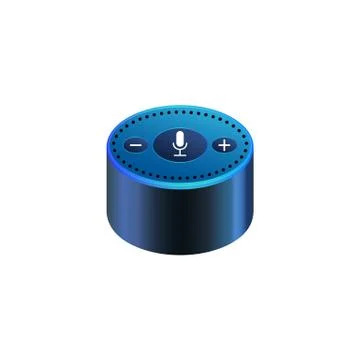 Smart speaker for smart home control with icons. Iot Voice control gadget Stock Illustration