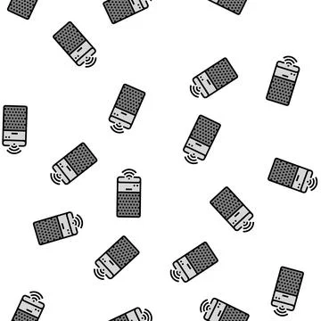 Smart speaker vector seamless pattern Stockillustratie