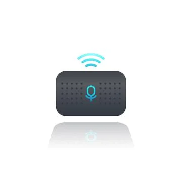 Smart speaker, voice assistant, vector Stock Illustration