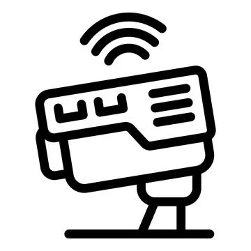 Smart speed camera transmitting data using wireless connection Stock Illustration