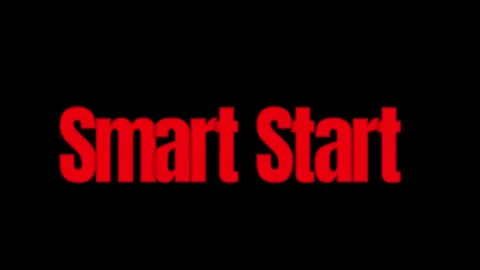 Smart Start text on black background. Red typography design for business growth Stock Footage 340597530