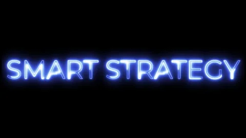 Smart Strategy Neon Text Animation Video stock 318335755