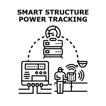 Smart structure power tracking energy management system Stock Illustration