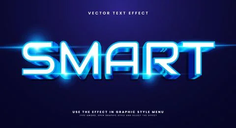 Smart Style 3d editable text effect template 스톡 일러스트