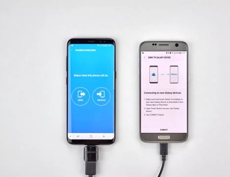 Smart switch data transfer Stock Photos