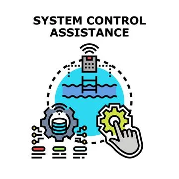 Smart system control assistance technology adjusting settings Stock Illustration