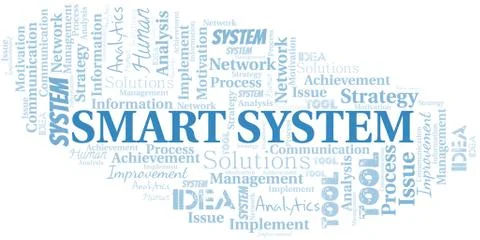 Smart System typography vector word cloud. Stock Illustration