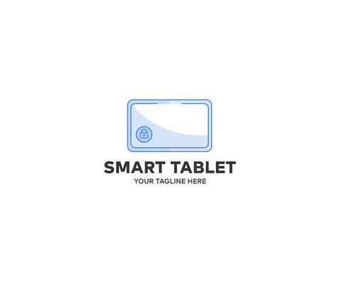 Smart tablet logo design. Screen tap. E-commerce vector design and illustration. Illustrazione stock