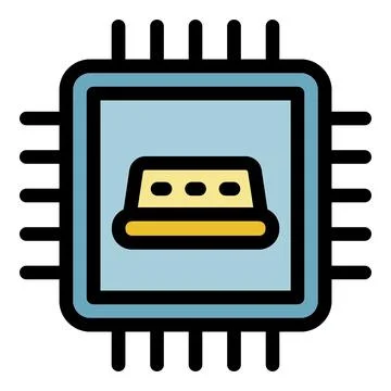 Smart taxi processor icon color outline vector Illustrazione stock