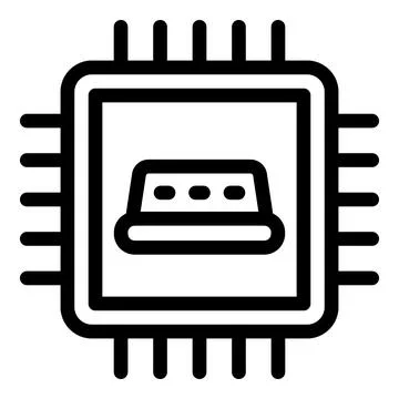 Smart taxi processor icon, outline style Illustrazione stock