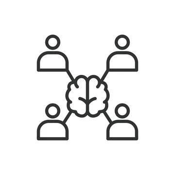 Smart Team, in line design. Smart team, collaboration, innovation, teamwork Stock Illustration