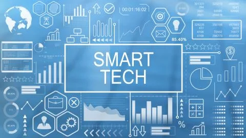 Smart Tech, Animated Typography Stock Illustration