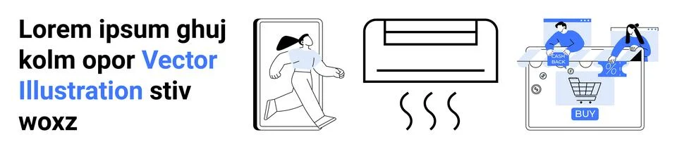 Smart tech, e-commerce, modern conveniences, digital lifestyle, remote device Stock Illustration