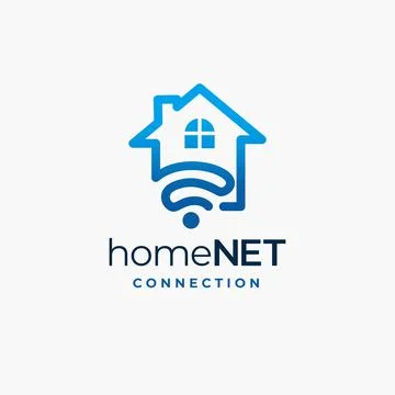 Smart Tech Home Net Service , Signal House Logo Vector Icon Stock Illustration