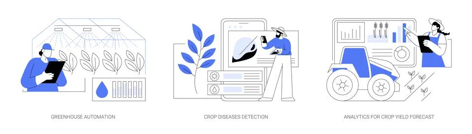Smart technologies for modern farming isolated cartoon vector illustrations se Stock Illustration
