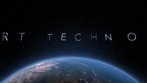 Smart Technology 3D title animation on the planet Earth background Stock Footage 296151716