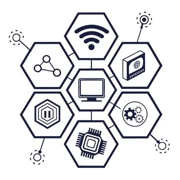Smart technology abstract concept geometric vecto Illustrazione stock