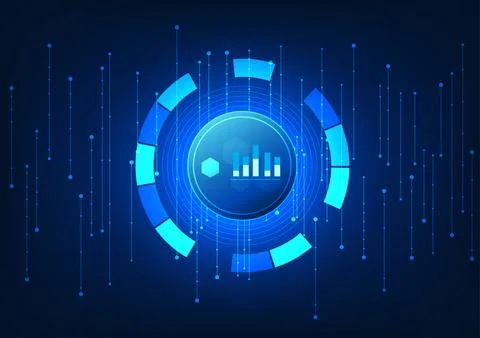 Smart technology background There is a technological circle on the side as .. 스톡 일러스트