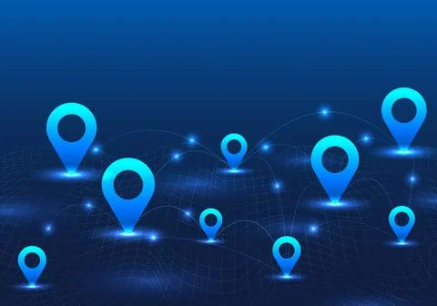 Smart technology that can open a map of the world. Find an address anywhere.. Illustration