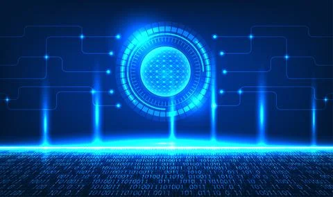 Smart technology circles with side circles refer to the processing work of .. Stockillustratie