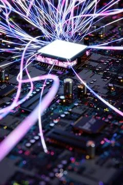 Smart technology circuit board Smart technology circuit board with aesthet... Stock-Fotos