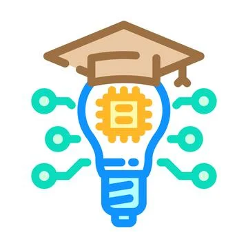 Smart technology color icon vector illustration 스톡 일러스트