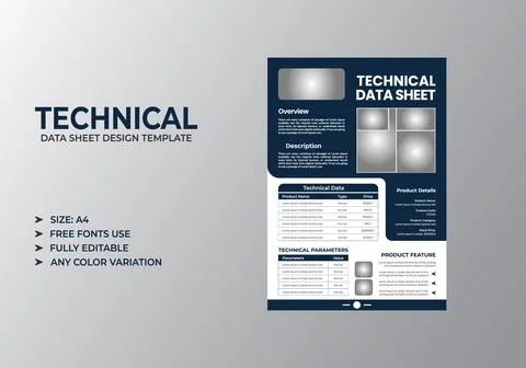 Smart Technology Datasheet Template Stock Illustration