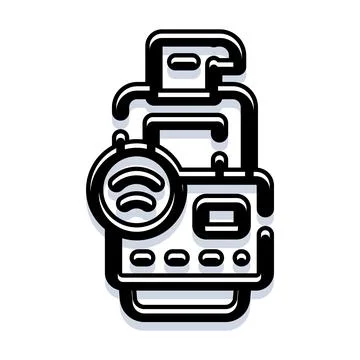 Smart technology device displaying wireless connectivity icon Stock Illustration