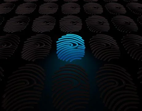 Smart technology fingerprint, identification and data Stock Illustration