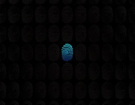 Smart technology fingerprint, identification and data Illustrazione stock