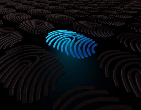 Smart technology fingerprint, identification and data 스톡 일러스트
