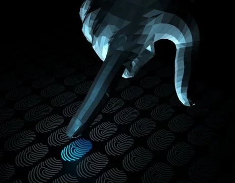 Smart technology fingerprint, identification and artificial intelligence Stock Illustration